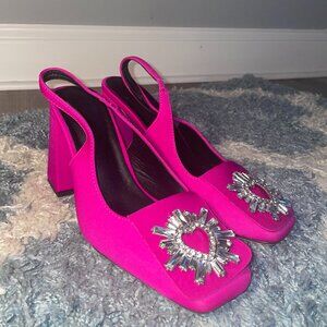 Hot Pink Block Heel Slingback